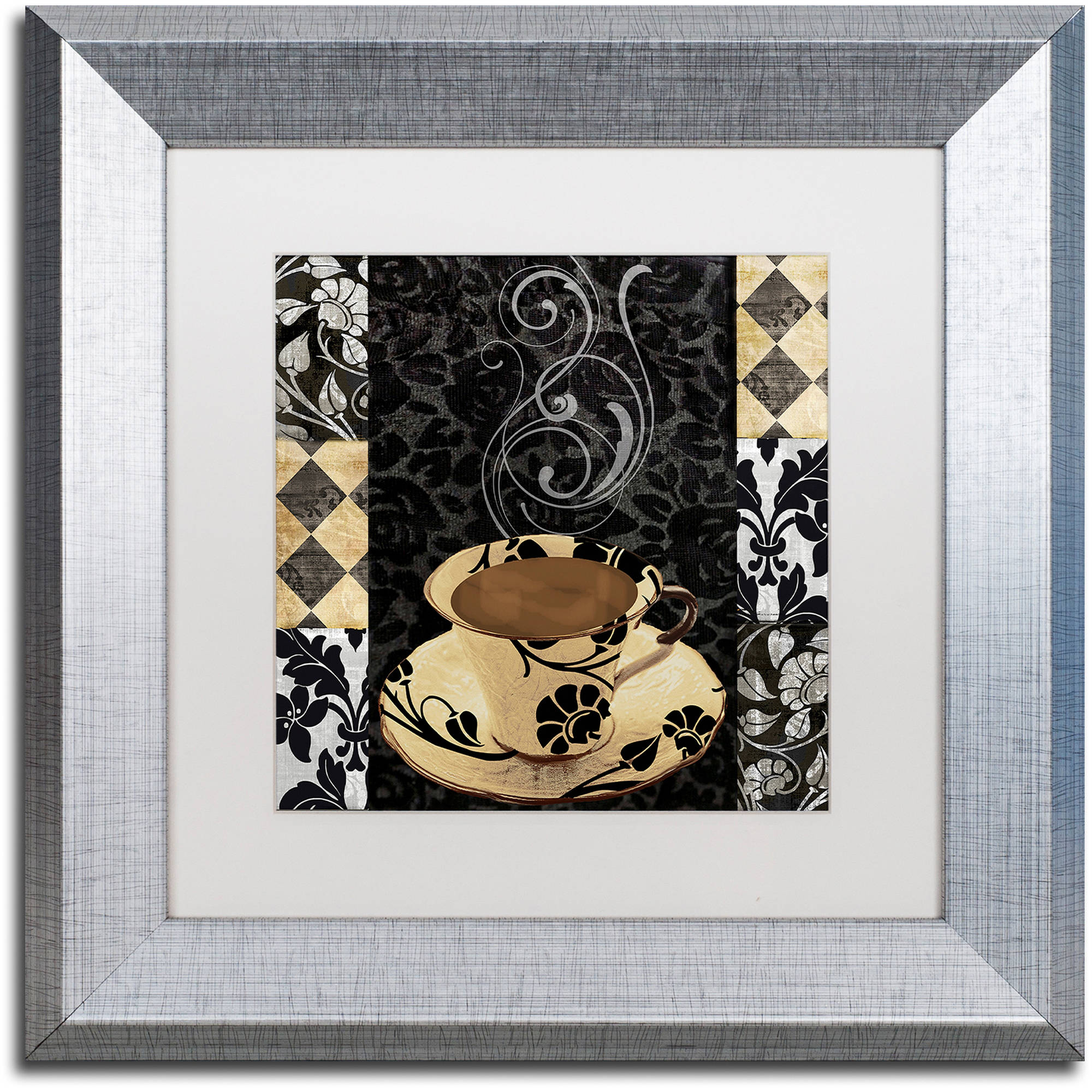 Trademark Fine Art "Cafe Noir VI" Canvas Art by Color Bakery White Matte, Silver Frame
