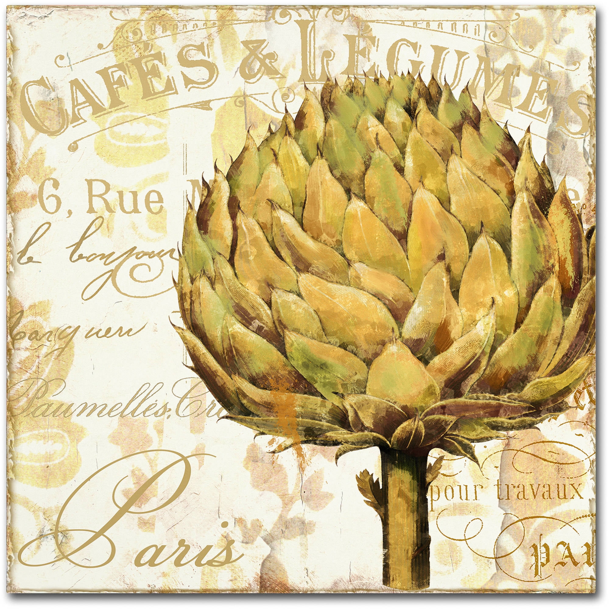 Cafe d'Or II Artichoke Graphic Art on Canvas