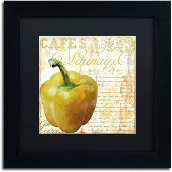 Trademark Fine Art "Cafe d?Or VII" Canvas Art by Color Bakery Black Matte, Black Frame