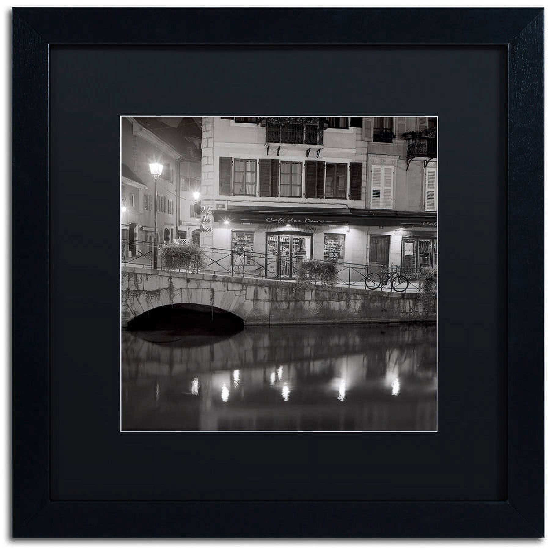 Trademark Fine Art "Cafe des Ducs 1" Canvas Art by Alan Blaustein, Black Matte, Black Frame