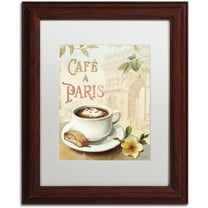 Trademark Fine Art "Cafe in Europe I" Canvas Art by Lisa Audit, White Matte, Wood Frame