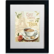 Trademark Fine Art "Cafe in Europe II" Canvas Art by Lisa Audit, White Matte, Black Frame