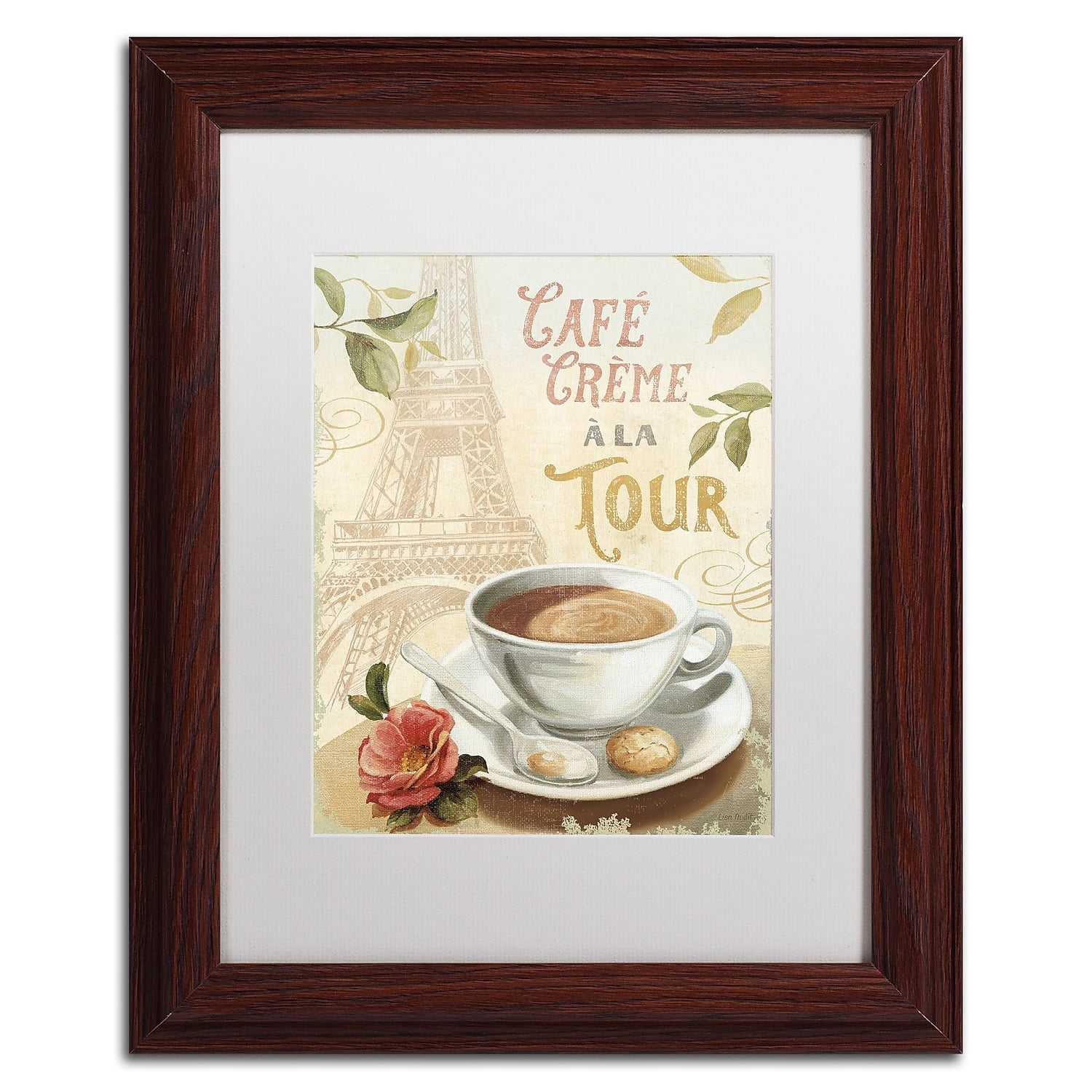 Trademark Fine Art "Cafe in Europe II" Canvas Art by Lisa Audit, White Matte, Wood Frame