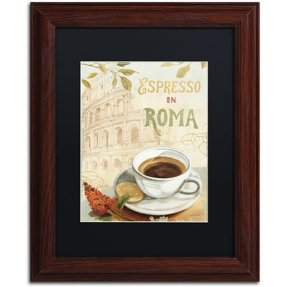 Trademark Fine Art "Cafe in Europe III" Canvas Art by Lisa Audit, Black Matte, Wood Frame