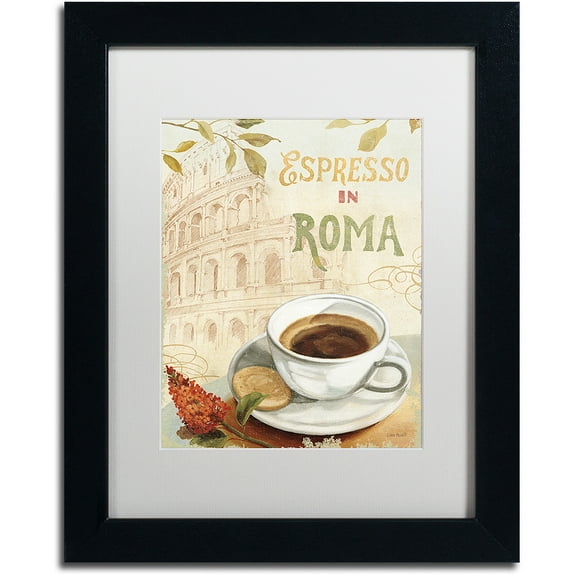 Trademark Fine Art "Cafe in Europe III" Canvas Art by Lisa Audit, White Matte, Black Frame