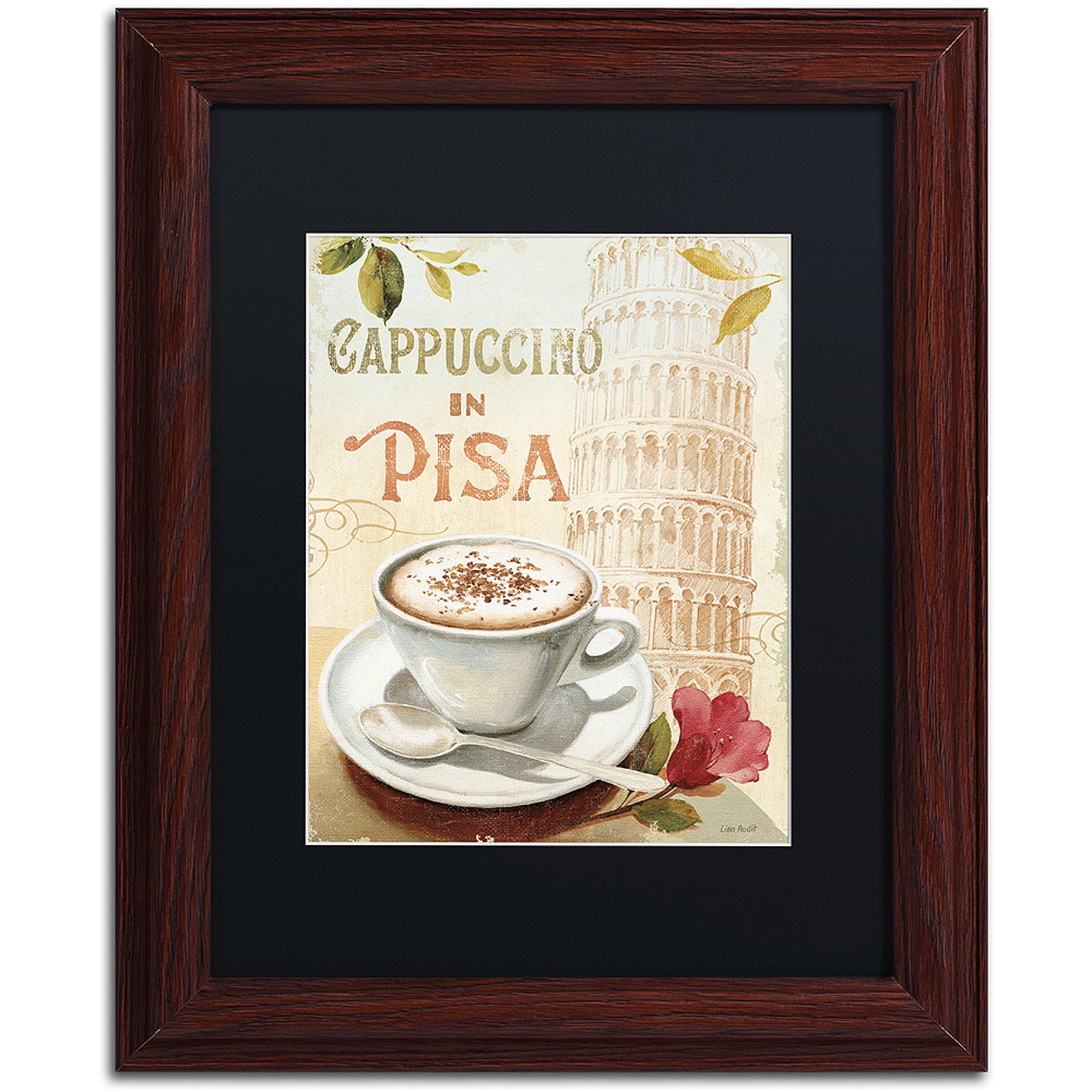 Trademark Fine Art "Cafe in Europe IV" Canvas Art by Lisa Audit, Black Matte, Wood Frame