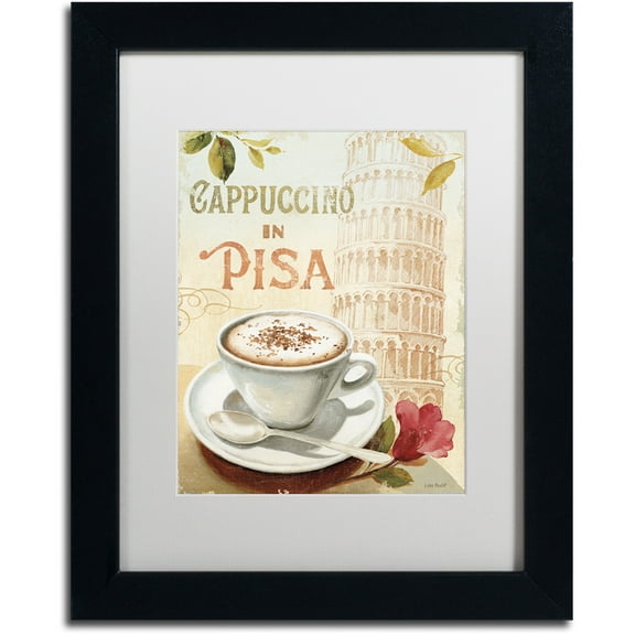 Trademark Fine Art "Cafe in Europe IV" Canvas Art by Lisa Audit, White Matte, Black Frame