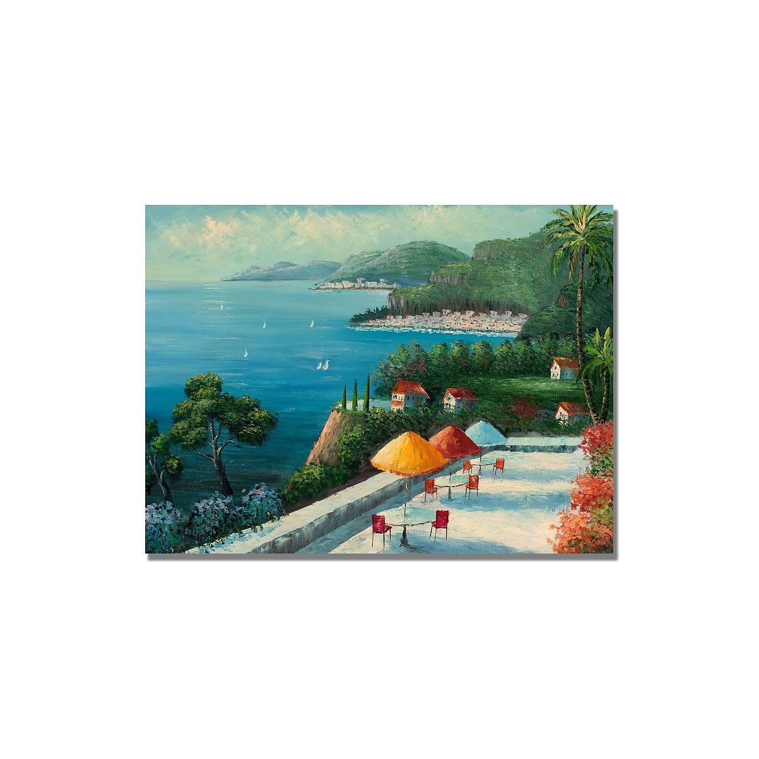 Trademark Fine Art "Cafe on Lake Como" Canvas Art by Rio
