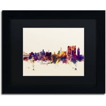 Trademark Fine Art "Calcutta India Skyline" Canvas Art by Michael Tompsett, Black Matte, Black Frame