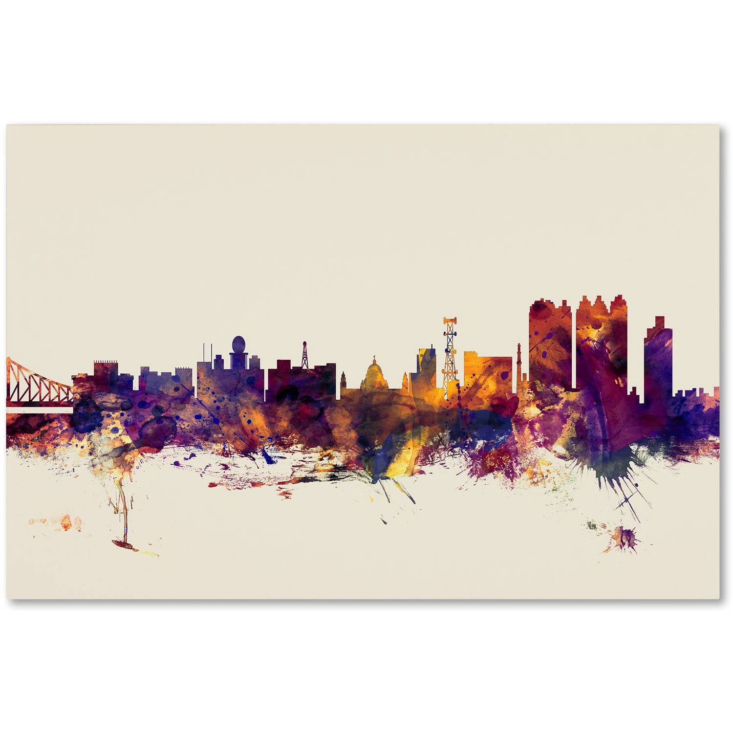 Trademark Fine Art "Calcutta India Skyline" Canvas Art by Michael Tompsett