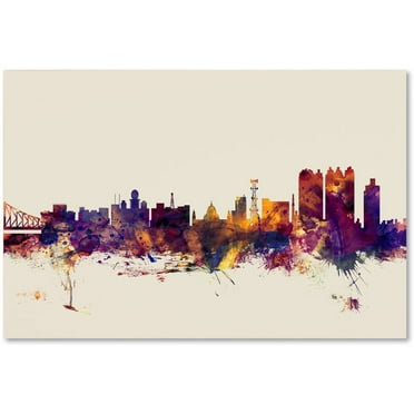 Trademark Fine Art "Calcutta India Skyline" Canvas Art by Michael Tompsett