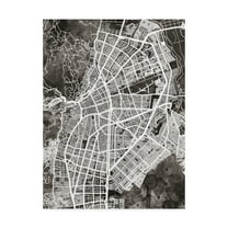 Trademark Fine Art 'Cali Colombia City Map Black' Canvas Art by Michael Tompsett