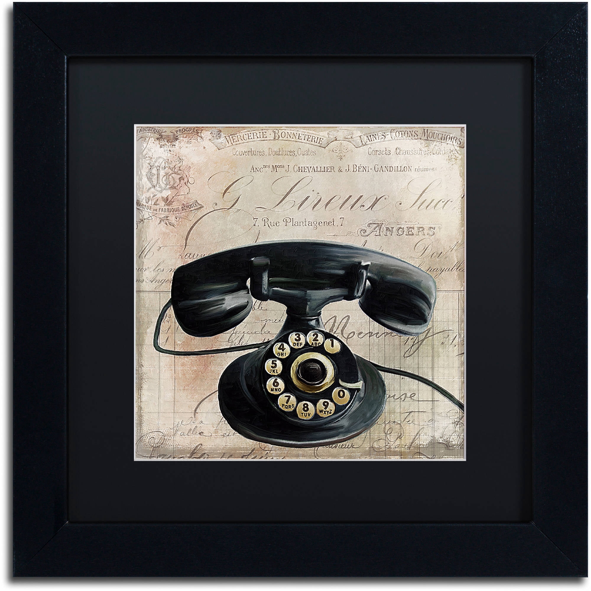Trademark Fine Art "Call Waiting II" Canvas Art by Color Bakery Black Matte, Black Frame