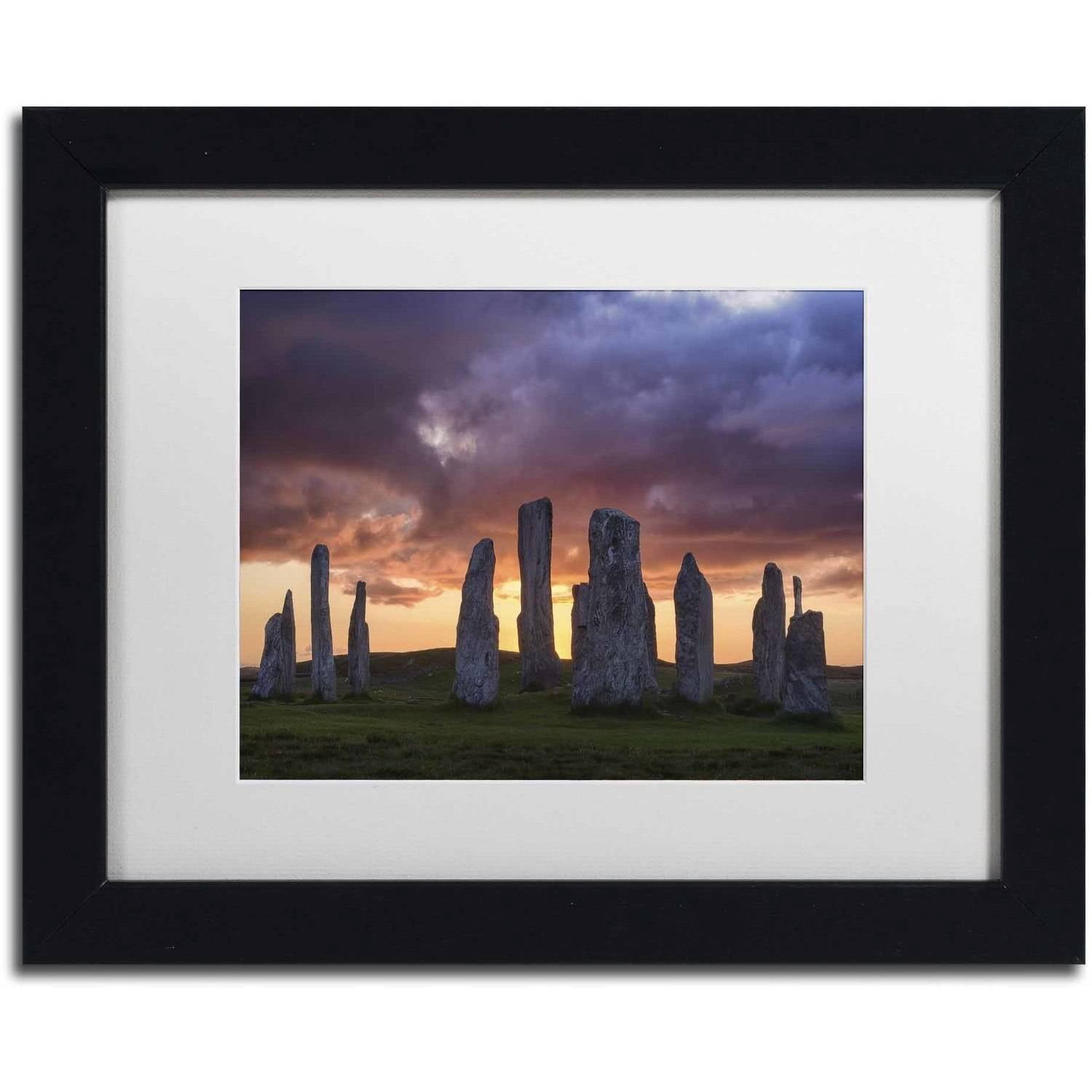 Trademark Fine Art 'Callanish Sunset' Canvas Art by Michael Blanchette Photography, White Matte, Black Frame