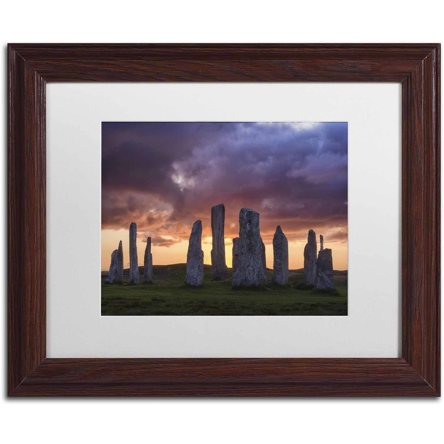 Trademark Fine Art 'Callanish Sunset' Canvas Art by Michael Blanchette Photography, White Matte, Wood Frame