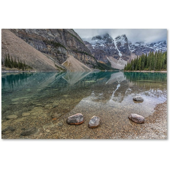 Trademark Fine Art 'Calm Moraine Lake ' Canvas Art by Pierre Leclerc