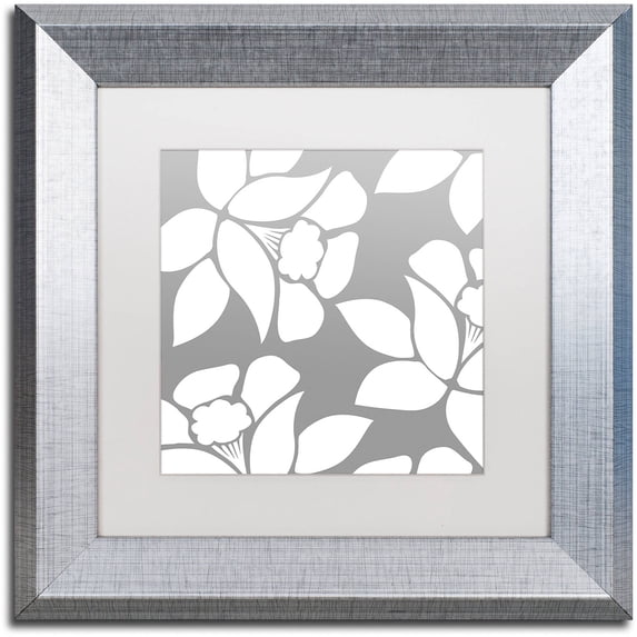 Trademark Fine Art "Calyx Floral" Canvas Art by Color Bakery White Matte, Silver Frame