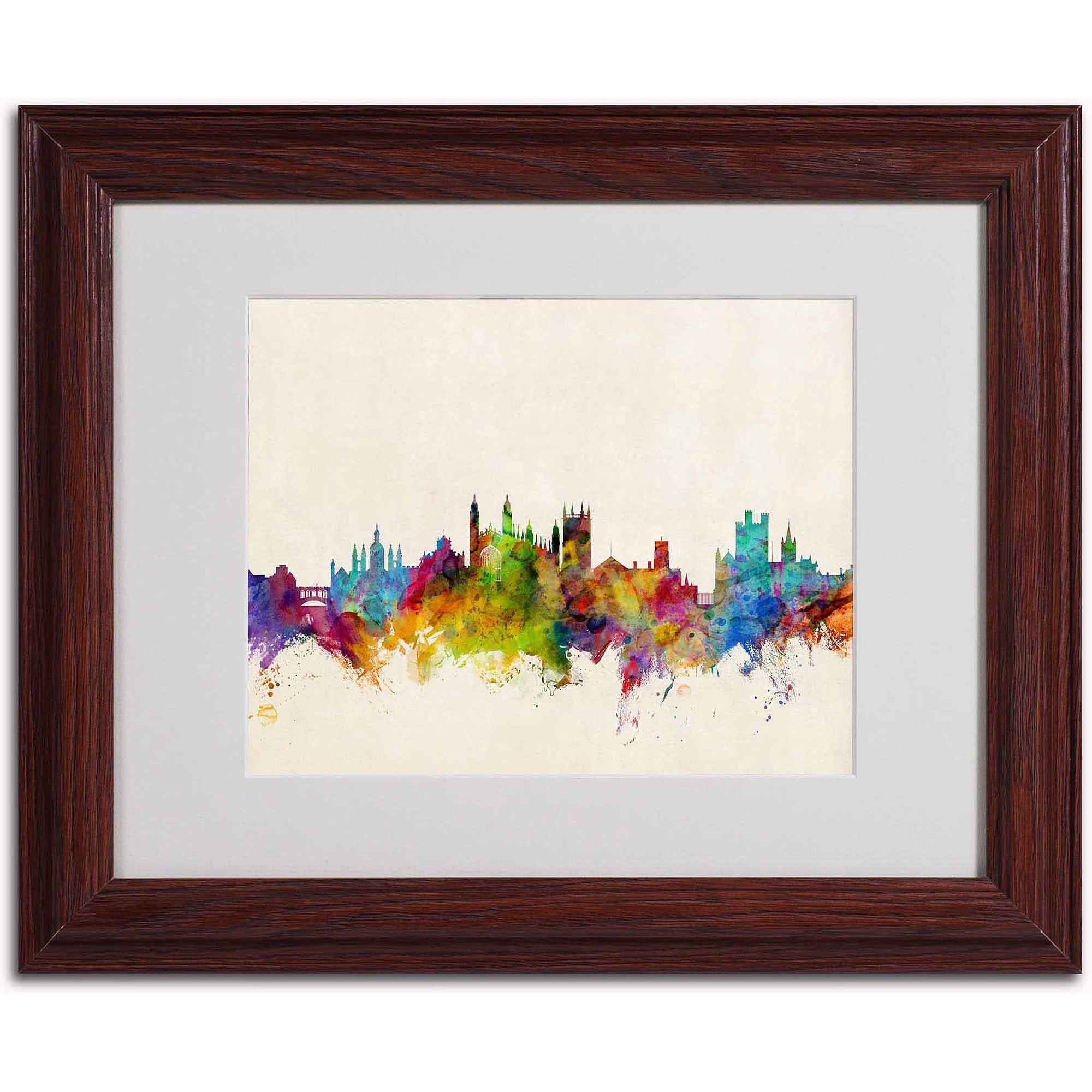 Trademark Fine Art "Cambridge England Skyline II" Canvas Art by Michael Tompsett, Wood Frame