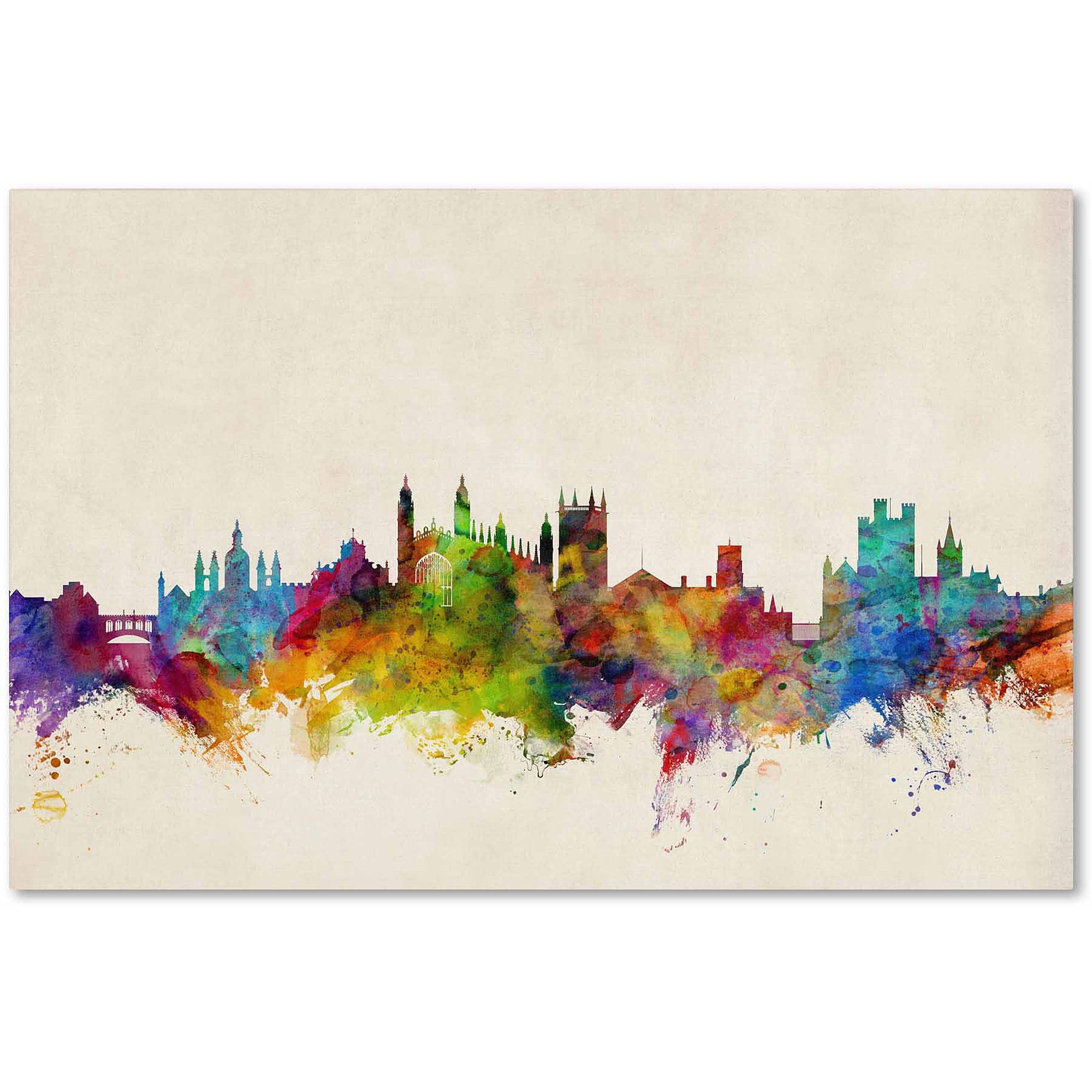 Trademark Fine Art "Cambridge England Skyline II" Canvas Art by Michael Tompsett