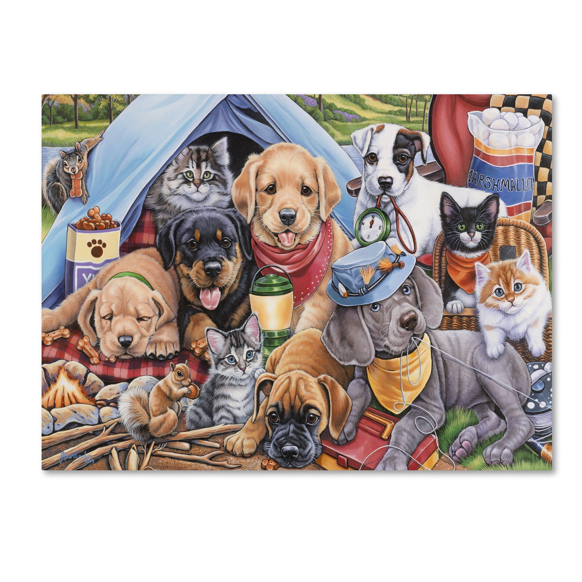 Trademark Fine Art 'Camping Buddies' Canvas Art by Jenny Newland