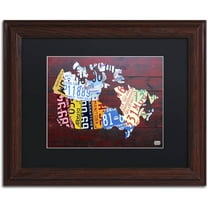 Trademark Fine Art 'Canada License Plate Map' Canvas Art by Design Turnpike, Black Matte, Wood Frame