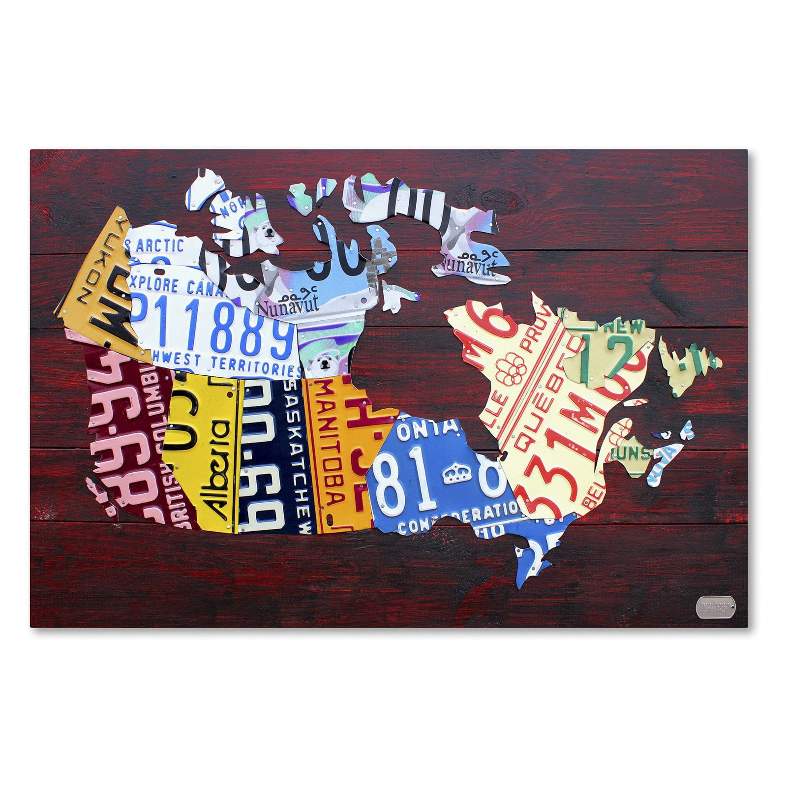 Trademark Fine Art 'Canada License Plate Map' Canvas Art by Design Turnpike