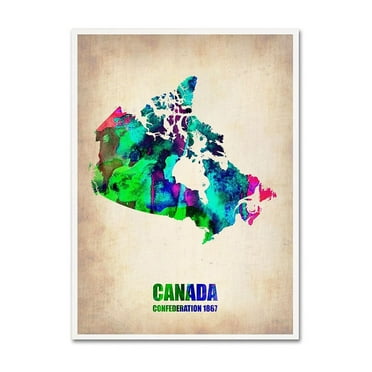 Trademark Fine Art "Canada Watercolor Map" Canvas Art by Naxart