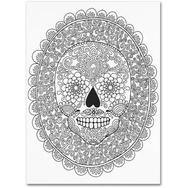Trademark Fine Art "Candy Skull" Canvas Art by Hello Angel