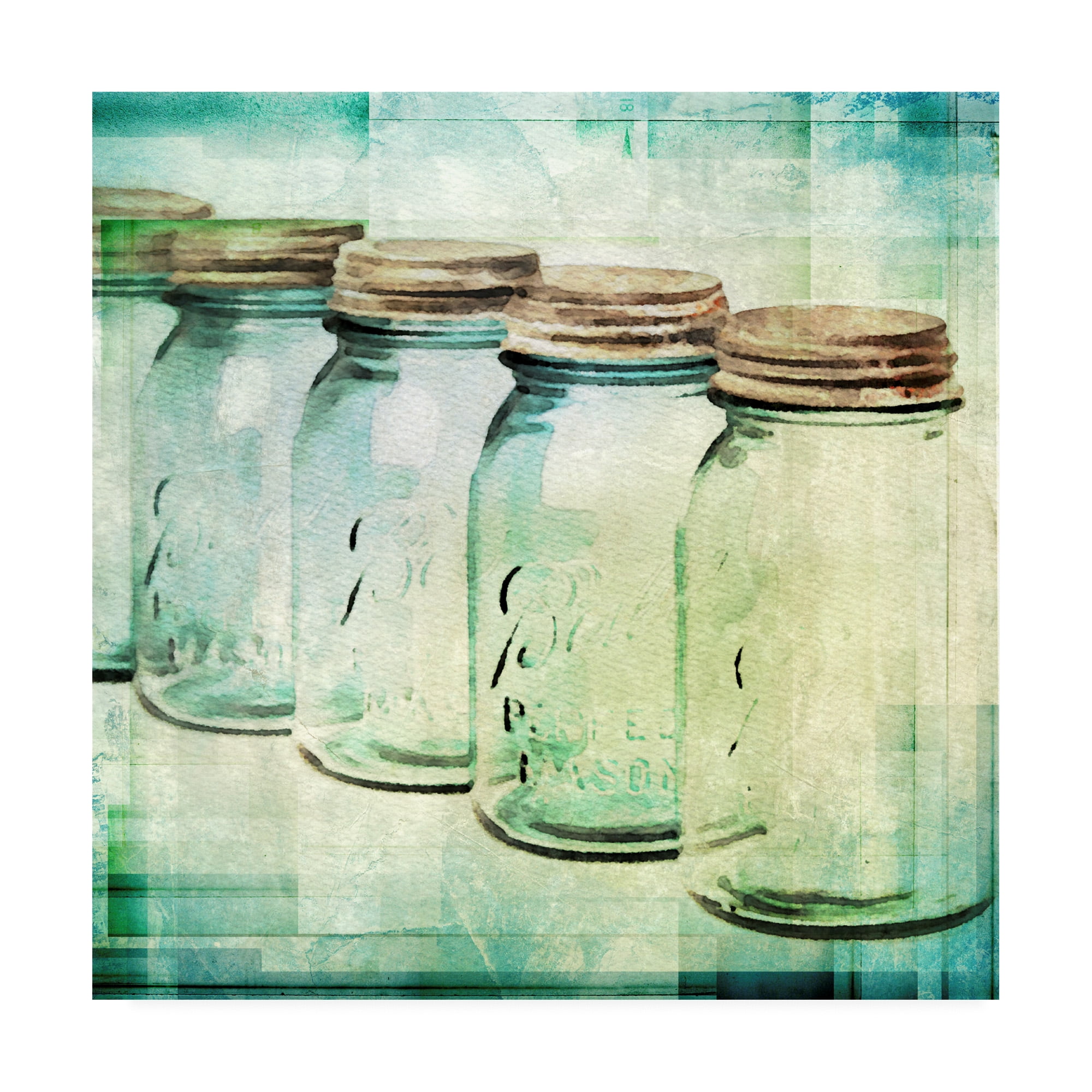 Canning Season II Blue and Green Canvas Art