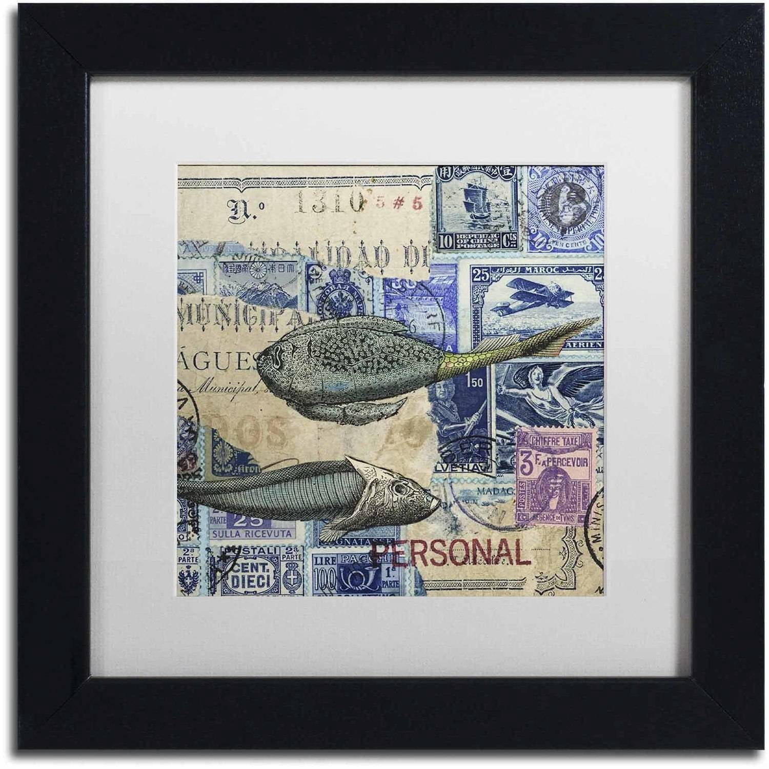 Trademark Fine Art 'Cap Cream Blue' Canvas Art by Nick Bantock, White Matte, Black Frame