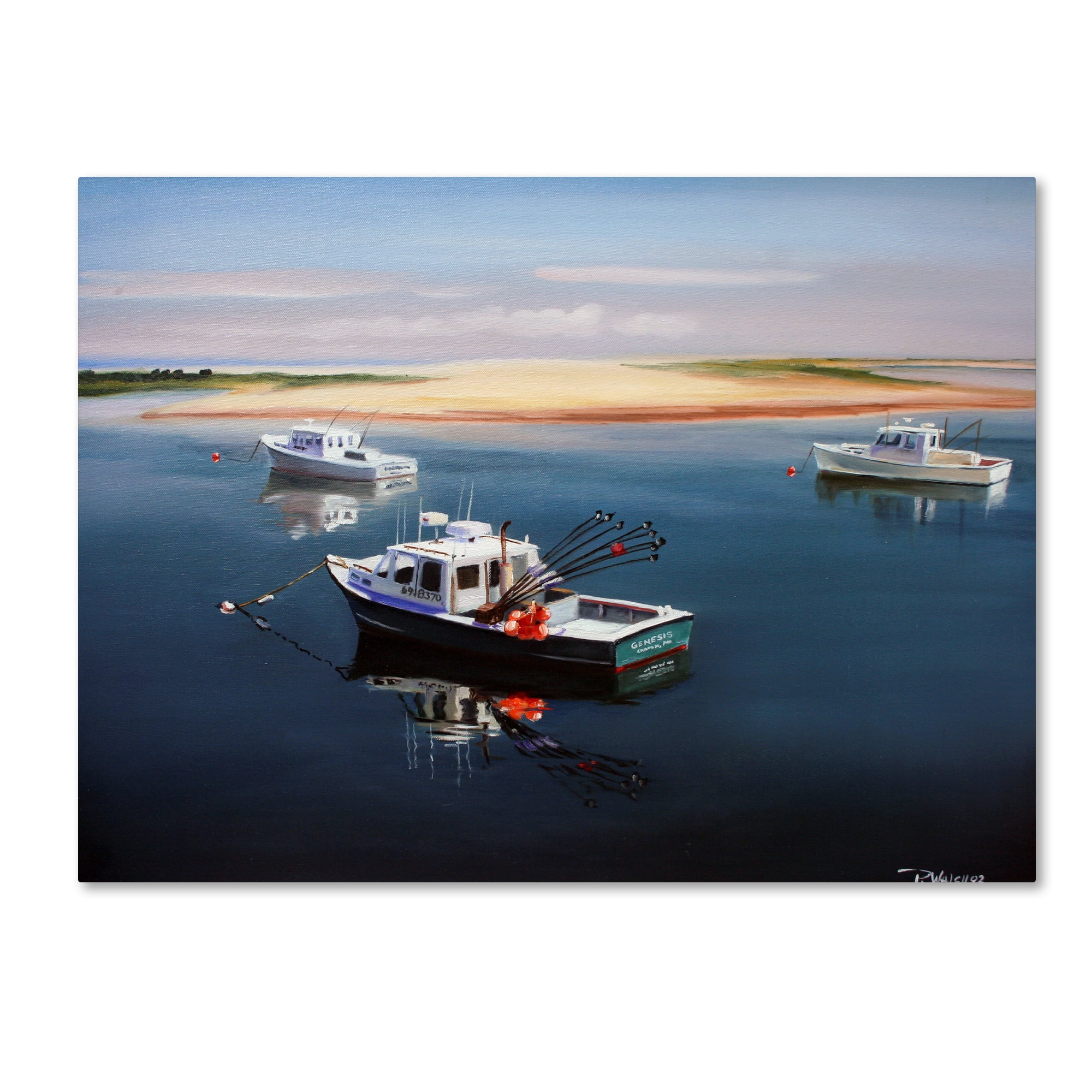 Trademark Fine Art 'Cape Cod Fishing Boats' Canvas Art by Paul Walsh