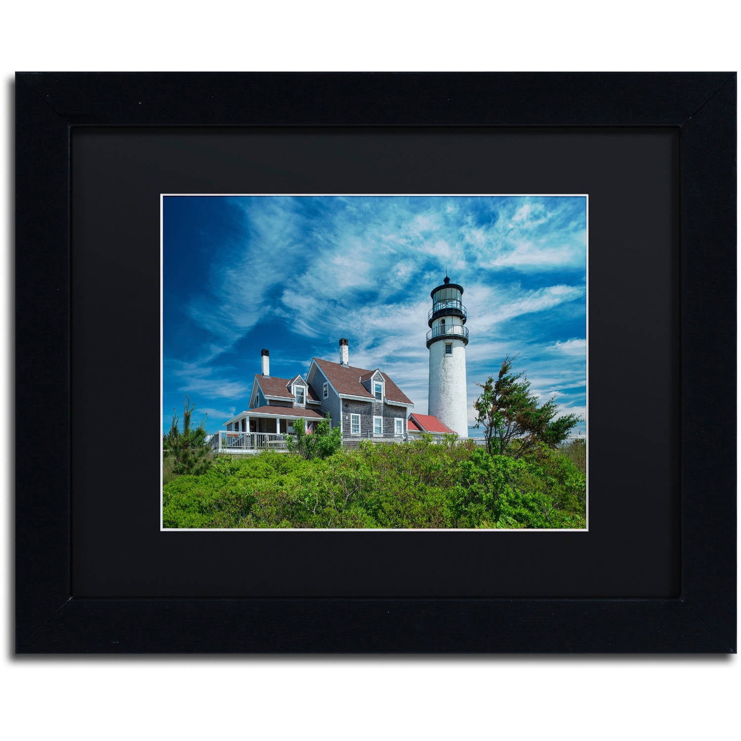 Trademark Fine Art 'Cape Cod Light' Canvas Art by Michael Blanchette Photography Black Matte, Black Frame