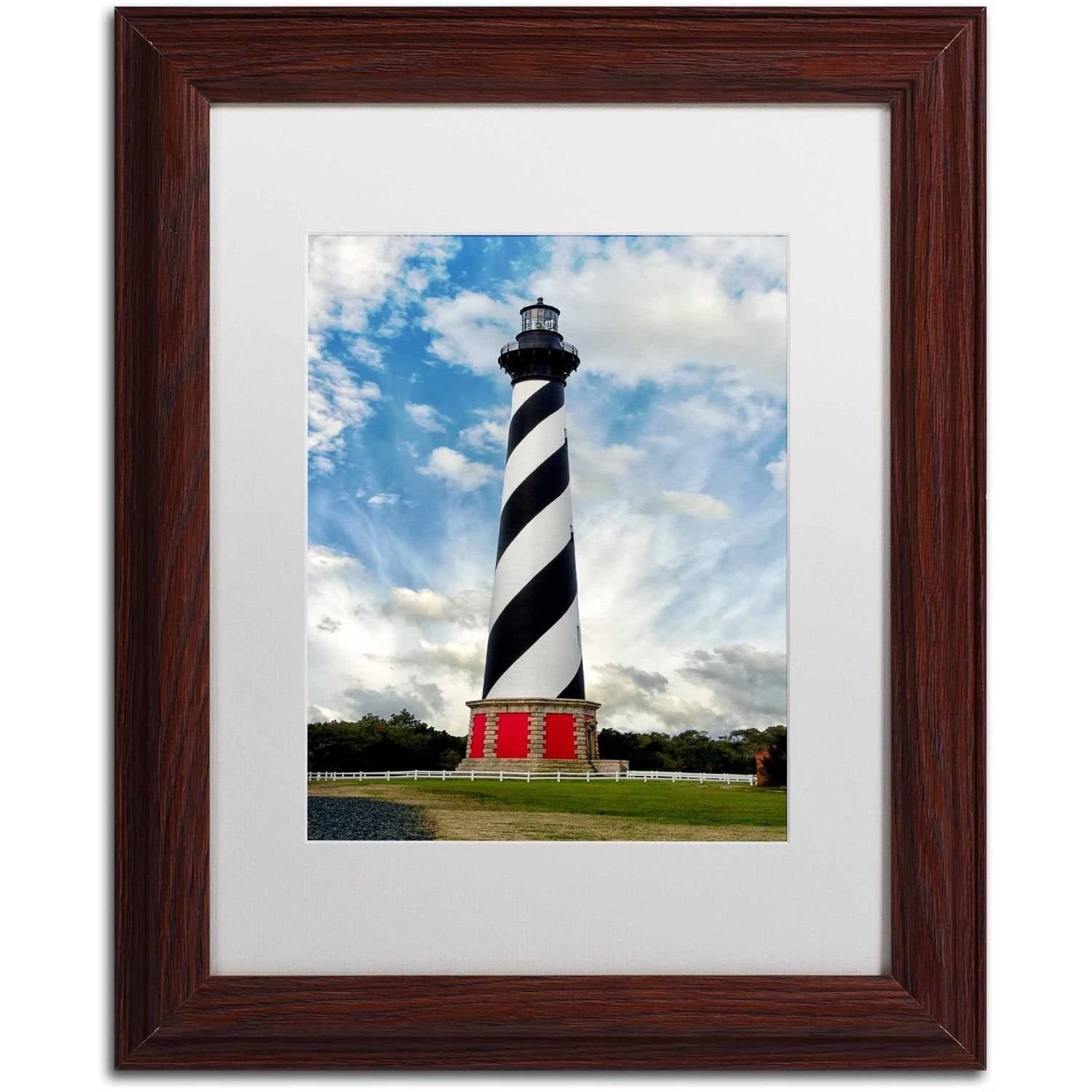 Trademark Fine Art 'Cape Hatteras Lighthouse' Canvas Art by PIPA Fine Art, White Matte, Wood Frame