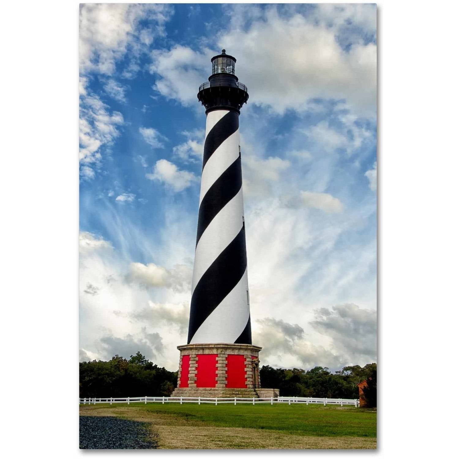 Cape Hatteras Lighthouse Black and White Canvas Art
