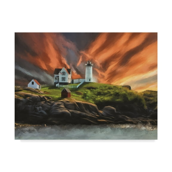 Trademark Fine Art 'Cape Neddick Nubble Lighthouse' Canvas Art by Lois Bryan