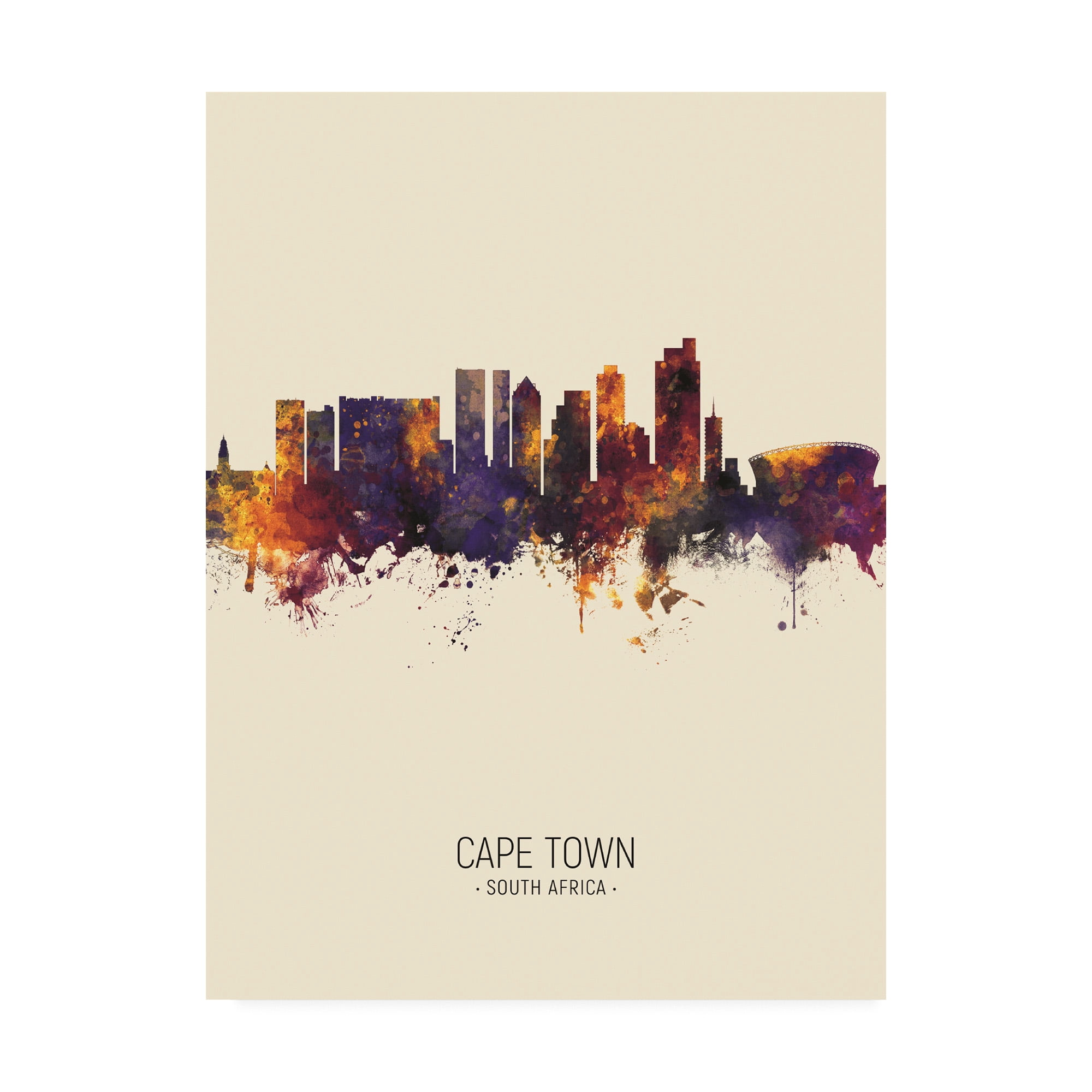 Trademark Fine Art 'Cape Town South Africa Skyline Portrait III' Canvas Art by Michael Tompsett