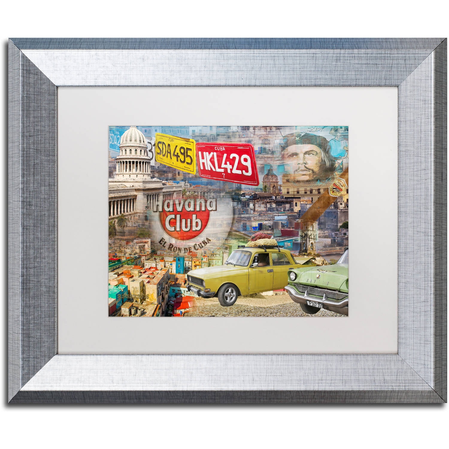 Trademark Fine Art "Capital" Canvas Art by Alberto Lopez, White Matte, Silver Frame