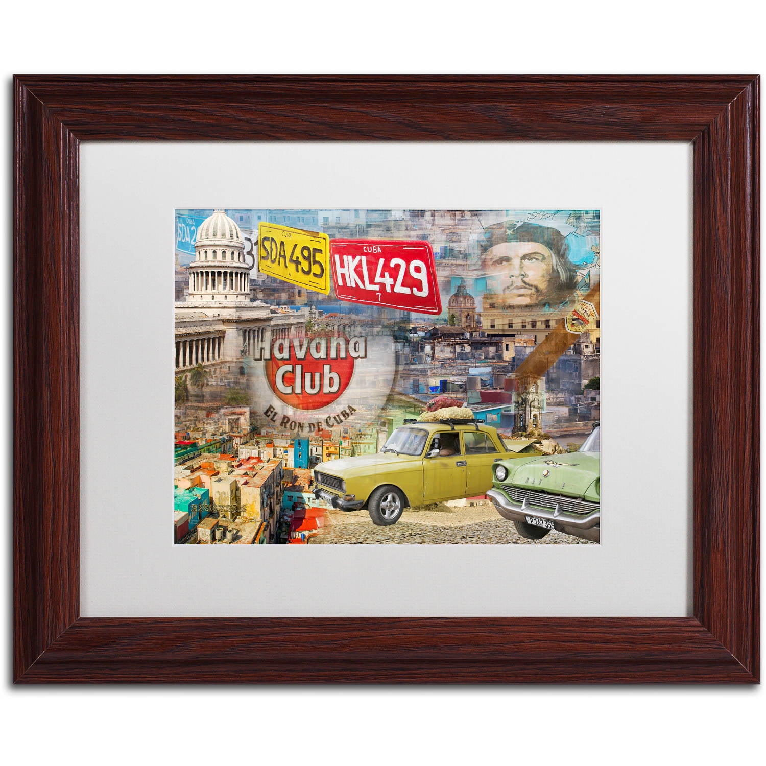 Trademark Fine Art "Capital" Canvas Art by Alberto Lopez, White Matte, Wood Frame