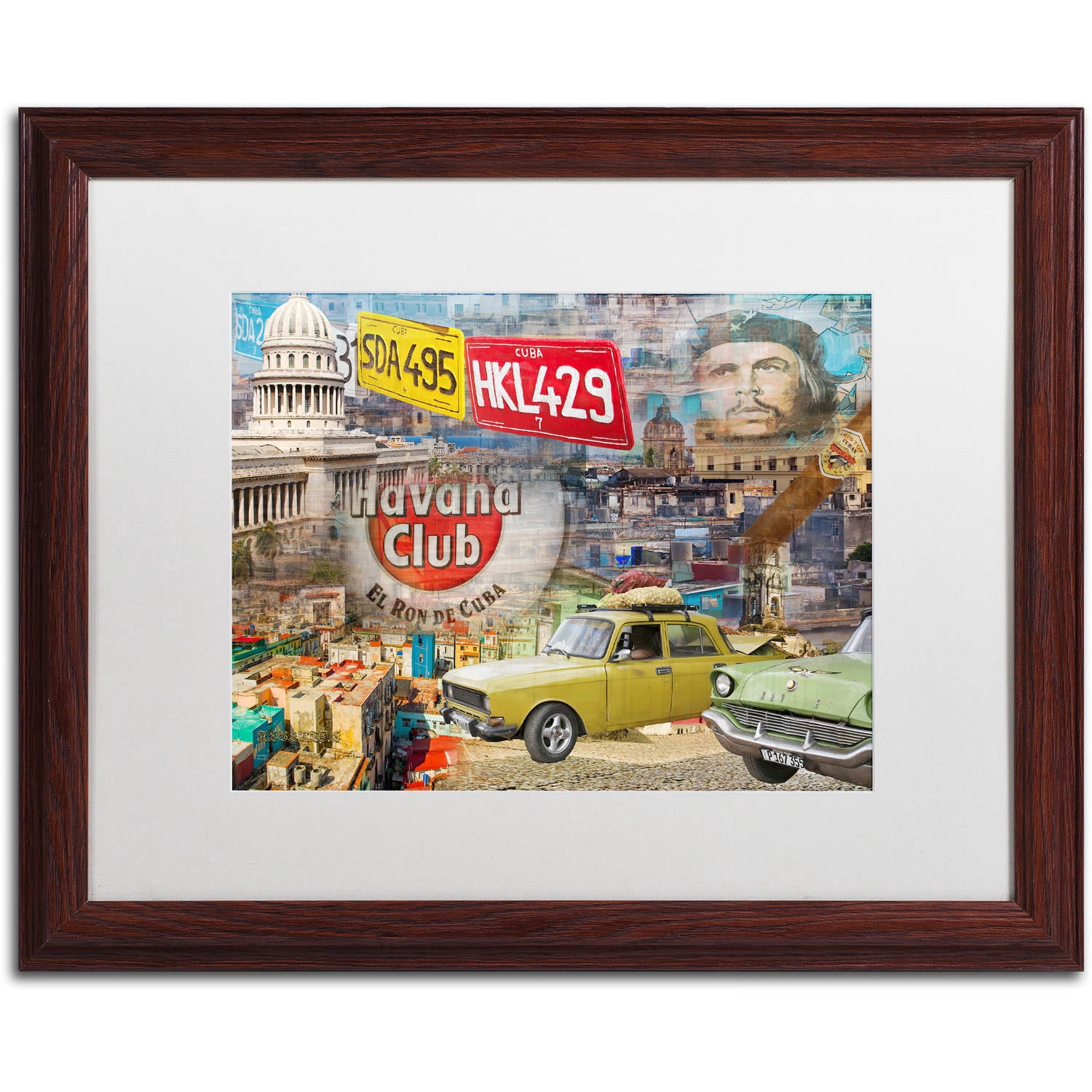 Trademark Fine Art "Capital" Canvas Art by Alberto Lopez, White Matte, Wood Frame