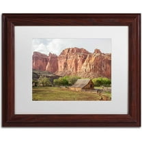 Trademark Fine Art "Capitol Reef Scenic" Canvas Art by Pierre Leclerc, White Matte/Wood Frame