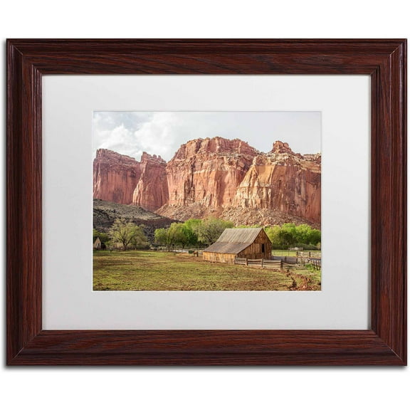 Trademark Fine Art "Capitol Reef Scenic" Canvas Art by Pierre Leclerc, White Matte/Wood Frame