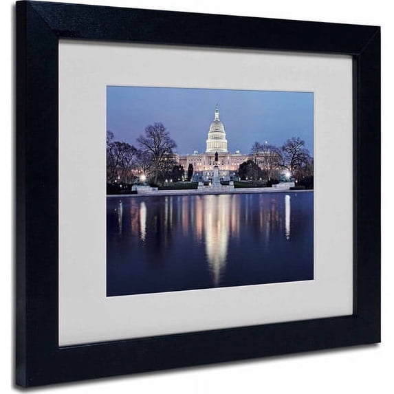 Trademark Fine Art "Capitol Reflections" Matted Framed Art by Gregory O'Hanlon, Black Frame