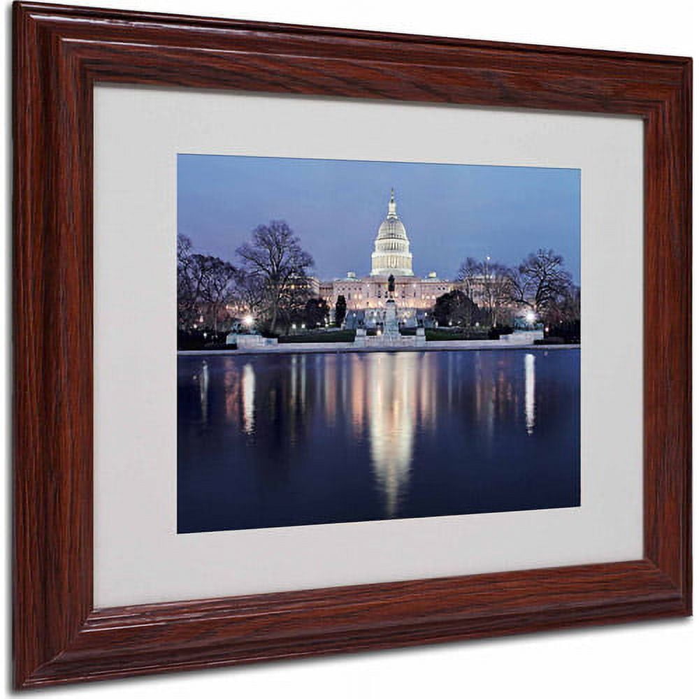 Trademark Fine Art "Capitol Reflections" Matted Framed Art by Gregory O'Hanlon, Wood Frame