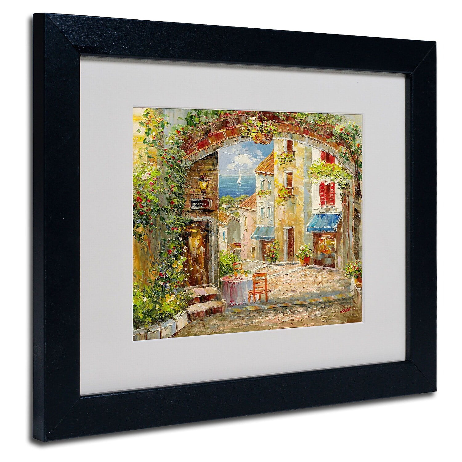 Trademark Fine Art "Capri Isle" Canvas Art by Rio, Black Frame
