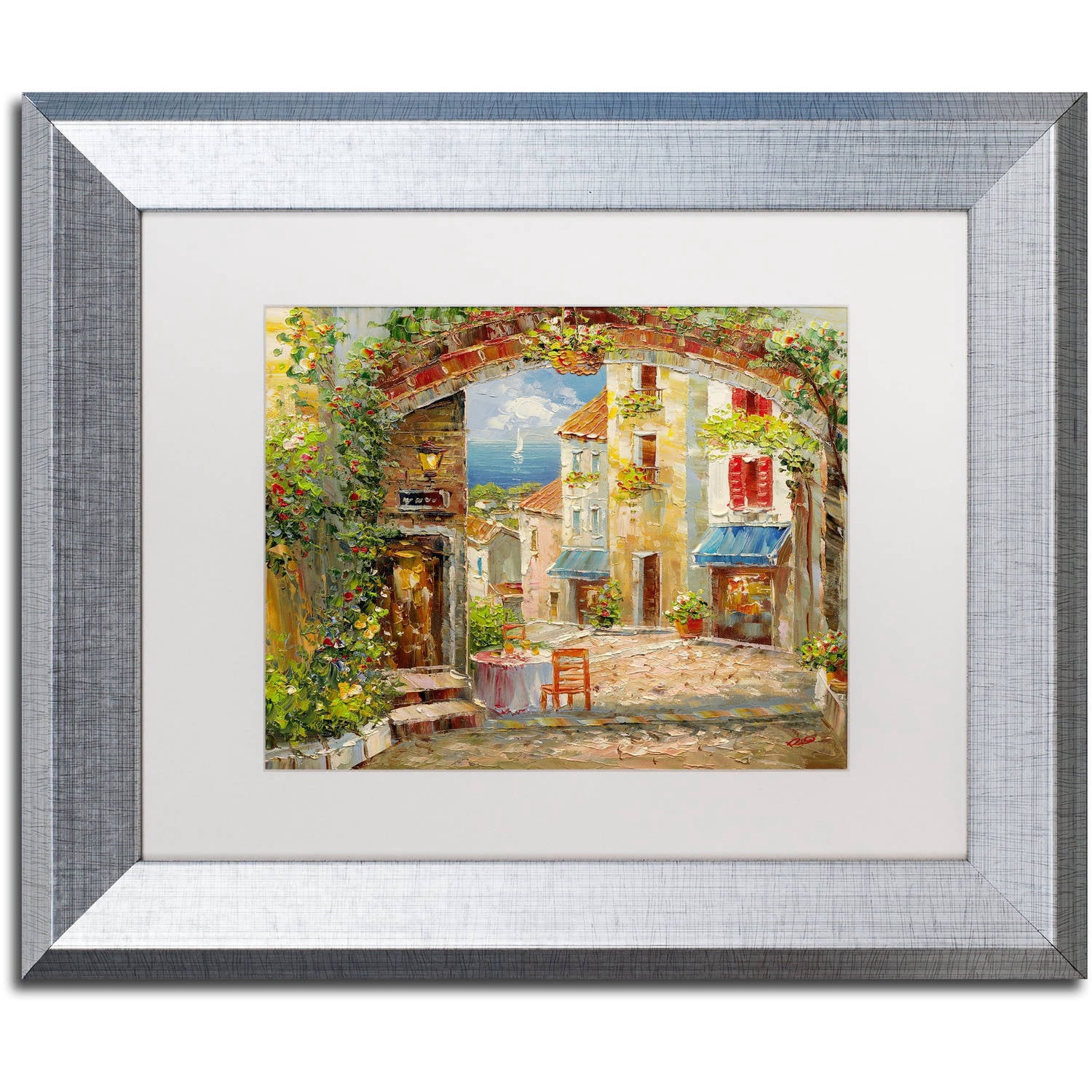 Trademark Fine Art "Capri Isle" Canvas Art by Rio White Matte, Silver Frame