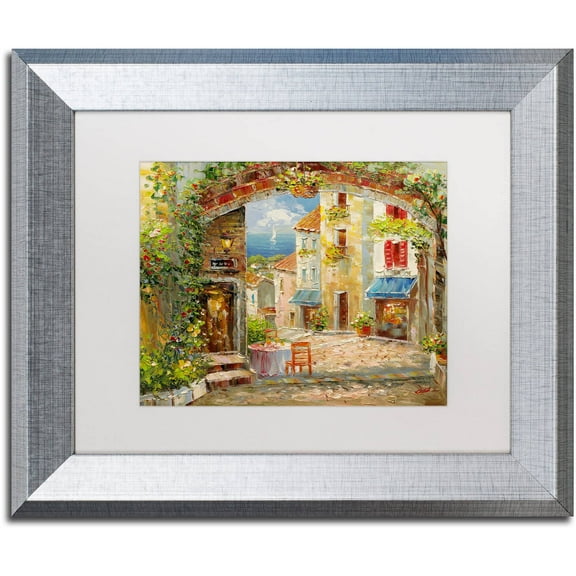 Trademark Fine Art "Capri Isle" Canvas Art by Rio White Matte, Silver Frame