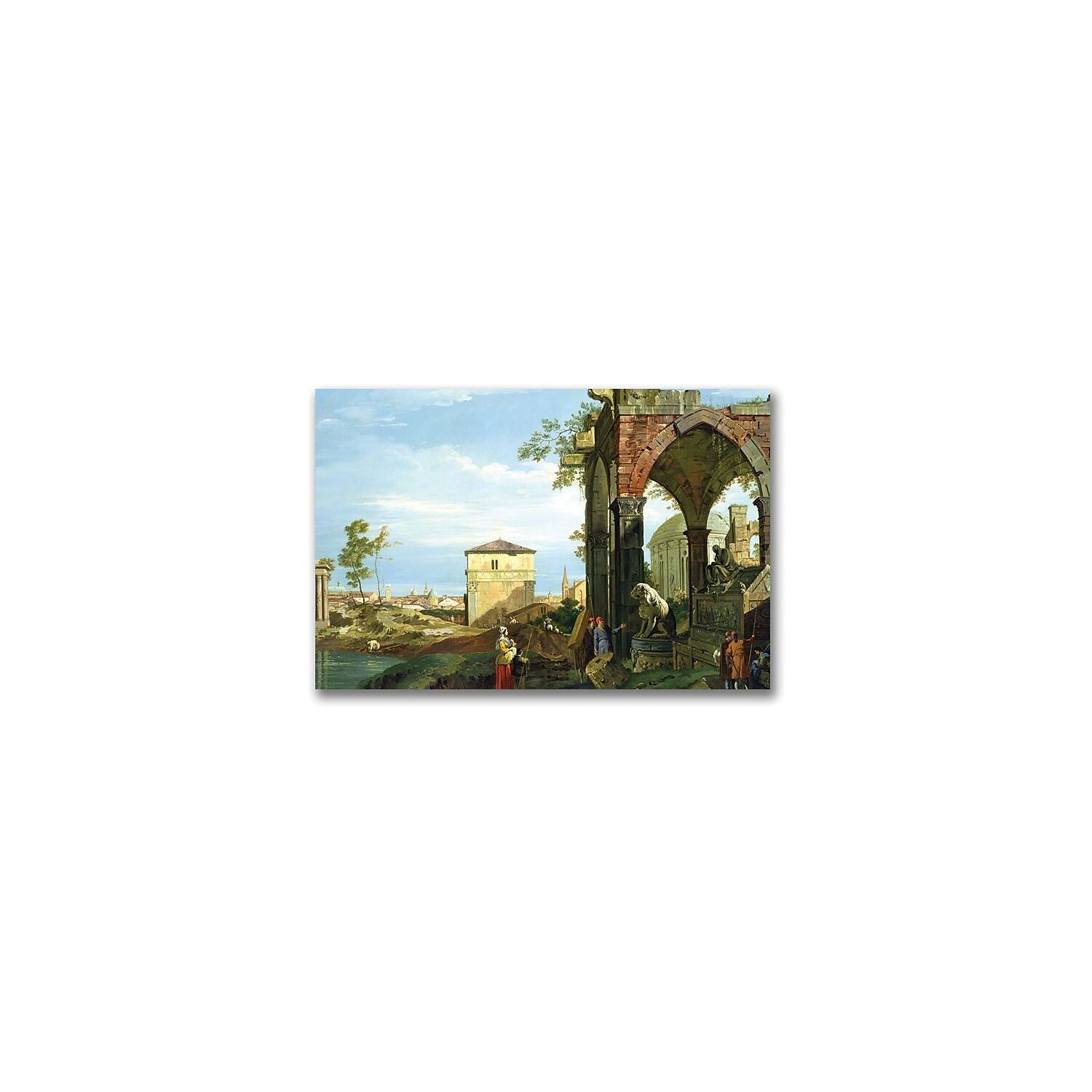 Trademark Fine Art "Capriccio With Motifs From Padua" Canvas Wall Art by Canatello