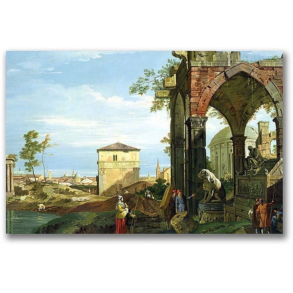 Trademark Fine Art "Capriccio With Motifs From Padua" Canvas Wall Art by Canatello