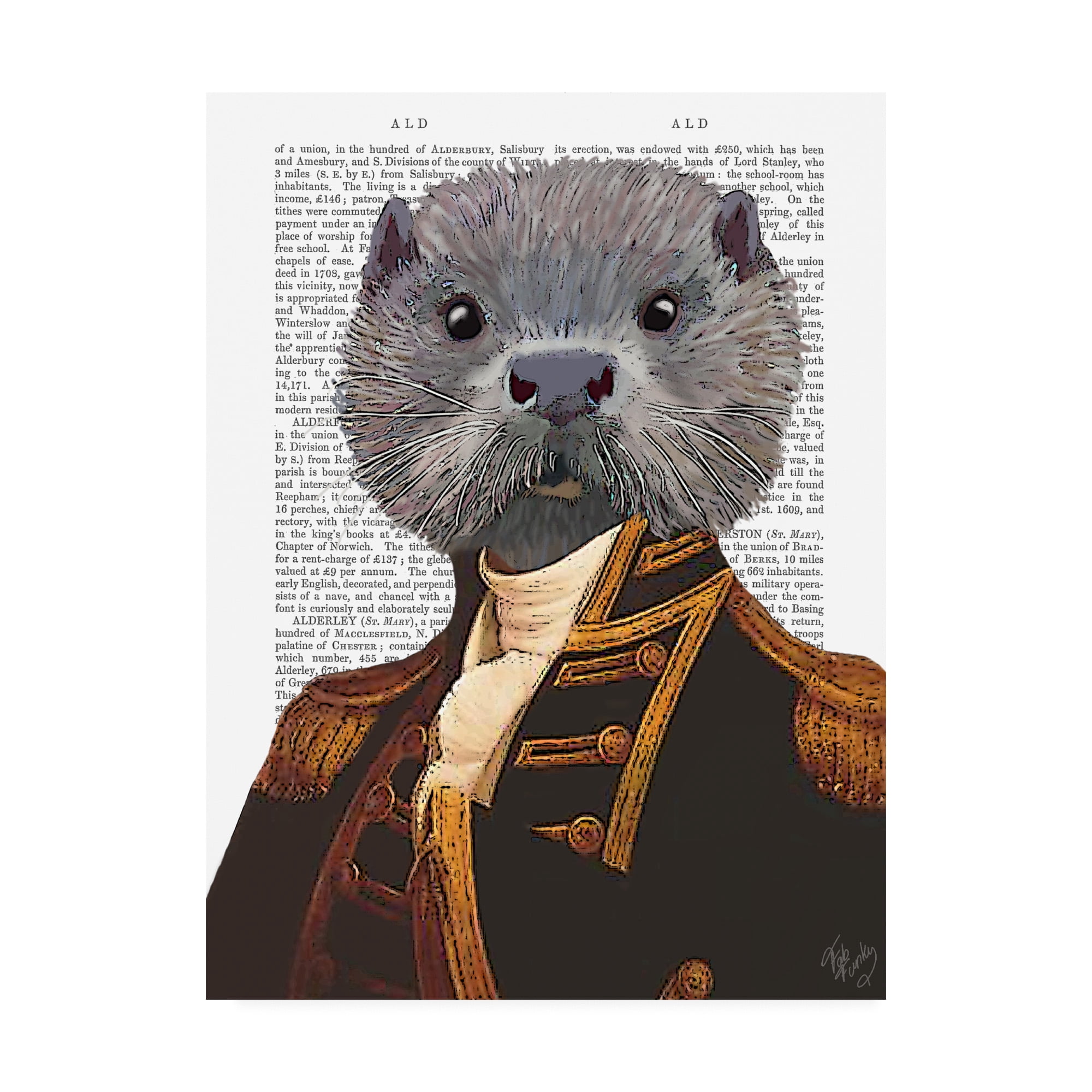 Trademark Fine Art 'Captain Otter' Canvas Art by Fab Funky