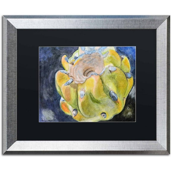 Trademark Fine Art "Caramel Macaron" Canvas Art by Jennifer Redstreake Black Matte, Silver Frame